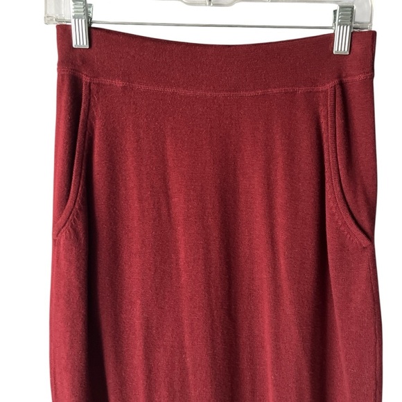 Peruvian Connection D'orsay Pima Cotton Maxi Skirt With Pockets/Slits S Maroon - Picture 3 of 10